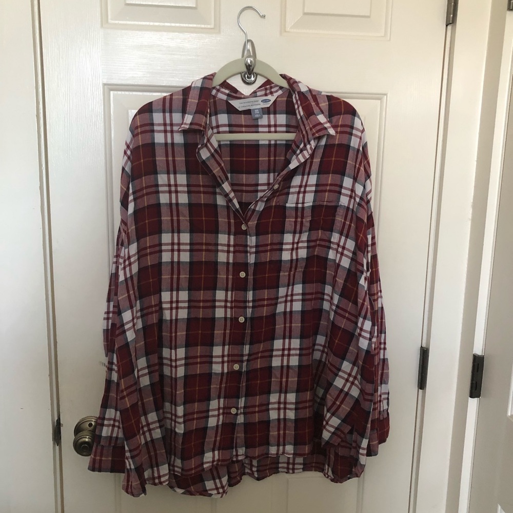 Old Navy Plaid Boyfriend Shirt